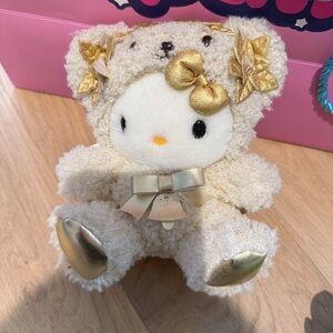 Cream and Gold Plush Bear